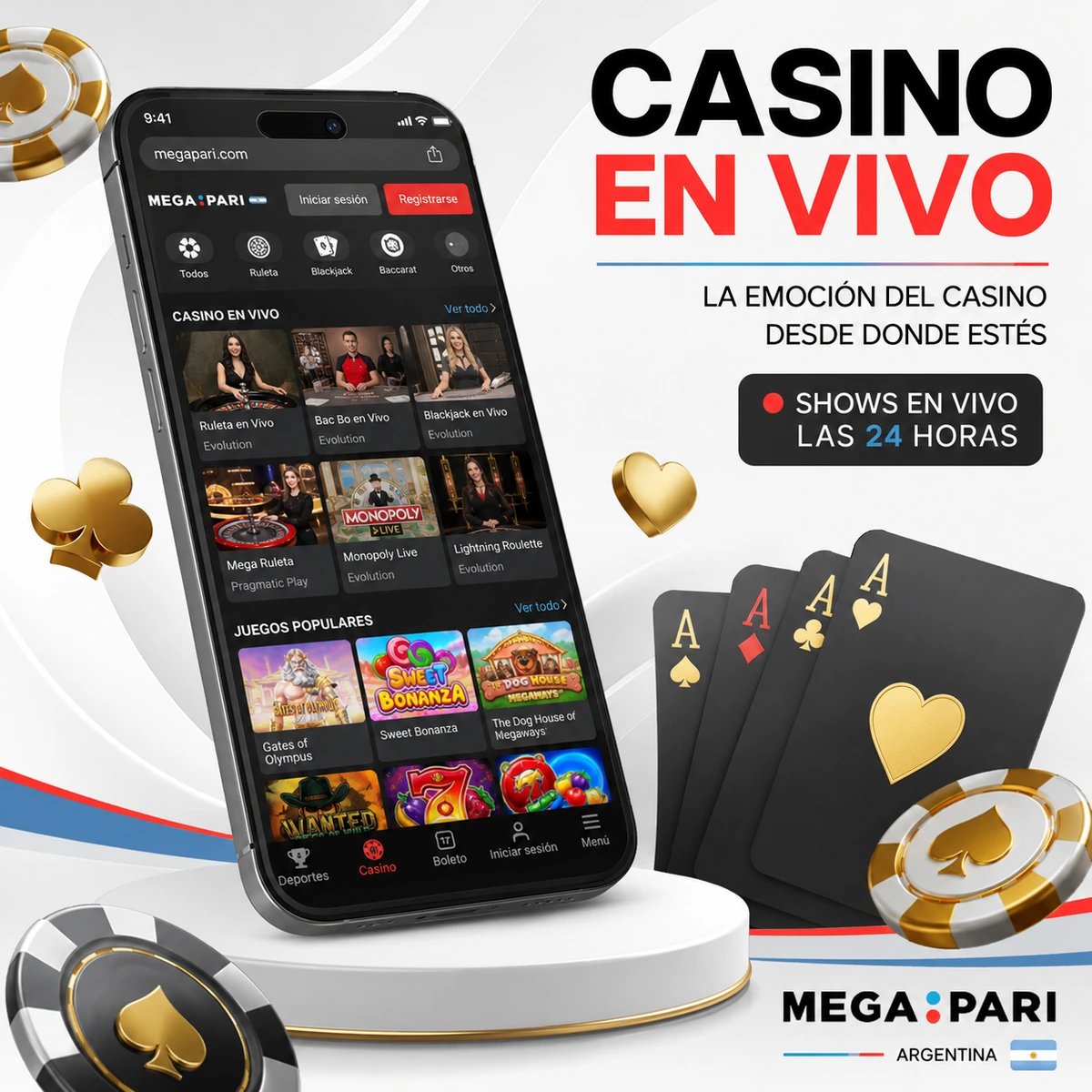 Juegos de TV en directo en Megapari