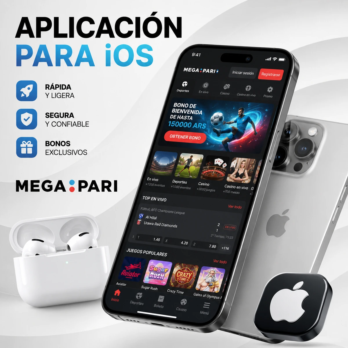 Web app de Megapari para iPhone