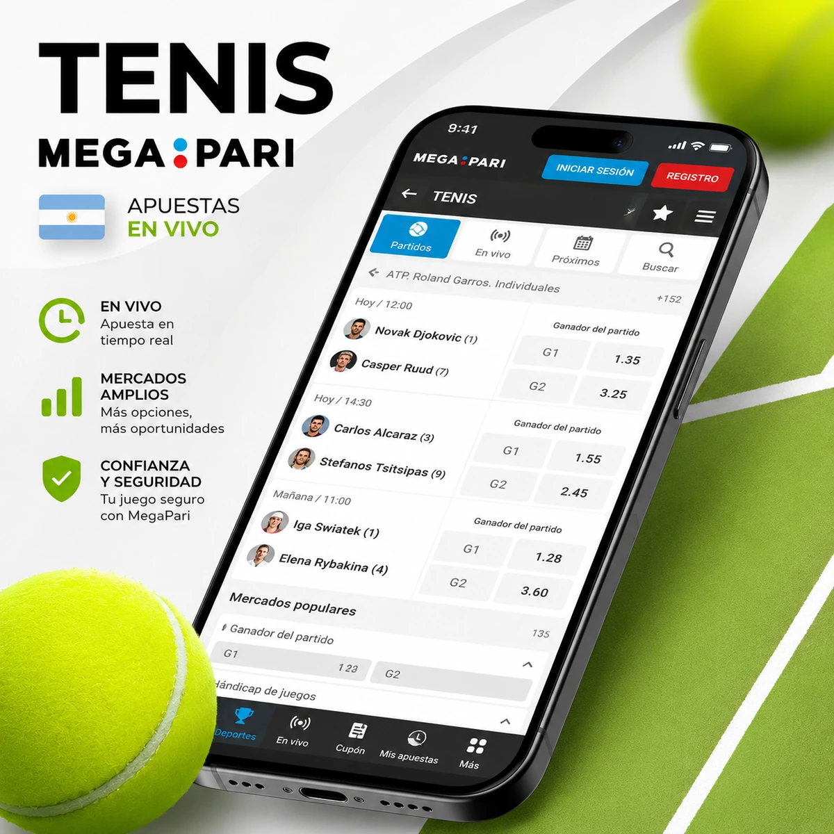 Apuestas de tenis en Megapari